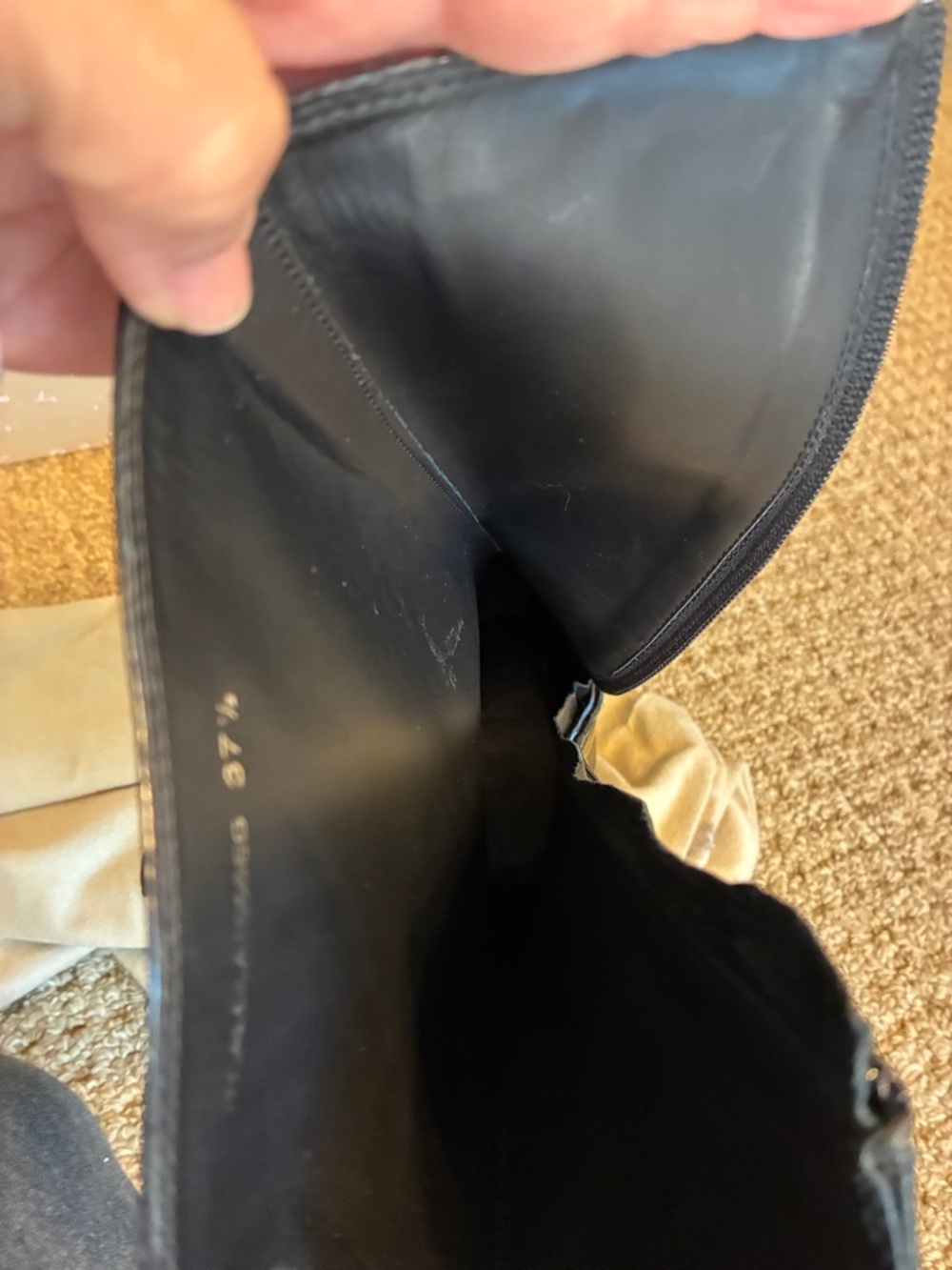 Burberry Glossy Black Patent Mid-Calf Zip Boots - Picture 10 of 12